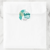 誕生日パーティバルーン – ティール（緑がかった色） ラウンドシール (バッグ)