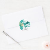 誕生日パーティバルーン – ティール（緑がかった色） ラウンドシール (封筒)