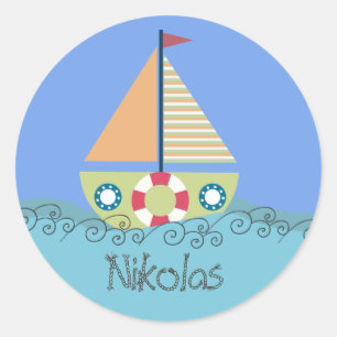 誕生日パーティパーソナライズされたー名ラベルシール ラウンドシール