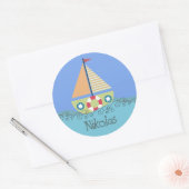 誕生日パーティパーソナライズされたー名ラベルシール ラウンドシール (封筒)