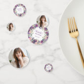 誕生日パーティパープル赤面ピンクフローラ写真 コンフェッティ (グループ)