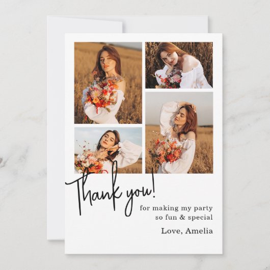 誕生日パーティフォトコラージュ サンキューカード (正面)