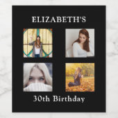 誕生日パーティフォトコラージュ ワインラベル (シングルラベル)