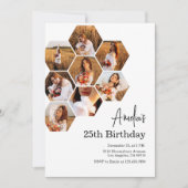 誕生日パーティフォトコラージュ 招待状 (正面)