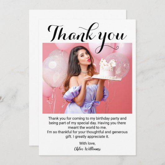 誕生日パーティフォトサンキューカード サンキューカード (正面/裏面)