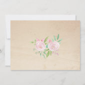 誕生日パーティフォトピンクフローラ花招待状 招待状 (裏面)