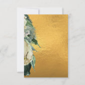 誕生日パーティフォトフローラ金ゴールド緑フレーム 招待状 (裏面)