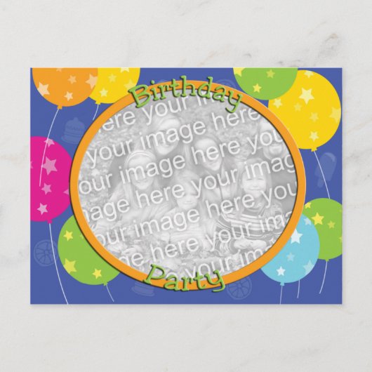 誕生日パーティフォト招待状テンプレート インビテーションポストカード (正面)