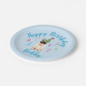 誕生日パーティフランスのBulldog紙プレート ペーパープレート (アングル)