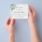 誕生日パーティフローラ白予算の保存日 チラシ (手)