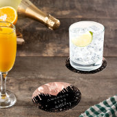 誕生日パーティブラックバラ金ゴールドグリッターバルーン ラウンドペーパーコースター