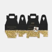 誕生日パーティブラック金ゴールドグリッター紙吹雪写真F フェイバーボックス (折り畳みなし)