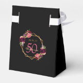 誕生日パーティブルゴーニュ金ゴールド幾何学的花模様 フェイバーボックス (裏面サイド)