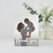 誕生日パーティブルーボーイズありがとうスクリプト写真 ポストカード (スタンド正面)