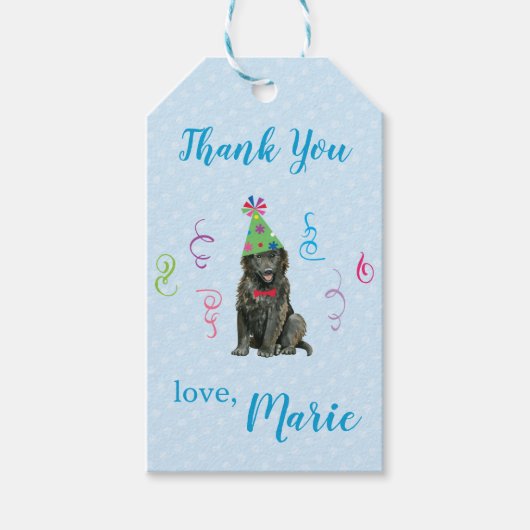 誕生日パーティベルギーシェプドッグありがとう ギフトタグ (正面)