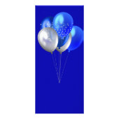 誕生日パーティメニュー王室の青い風船 ラックカード (裏面)