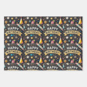 誕生日パーティラッピング紙フラットシートセット3 ラッピングペーパーシート (正面2)