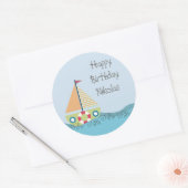 誕生日パーティラベパーソナライズされたルシール ラウンドシール (封筒)