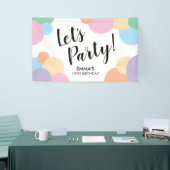 誕生日パーティレインボーバルーンドット名バナー 横断幕 (トレードショー)