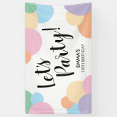 誕生日パーティレインボーバルーンドット名バナー 横断幕 (縦)