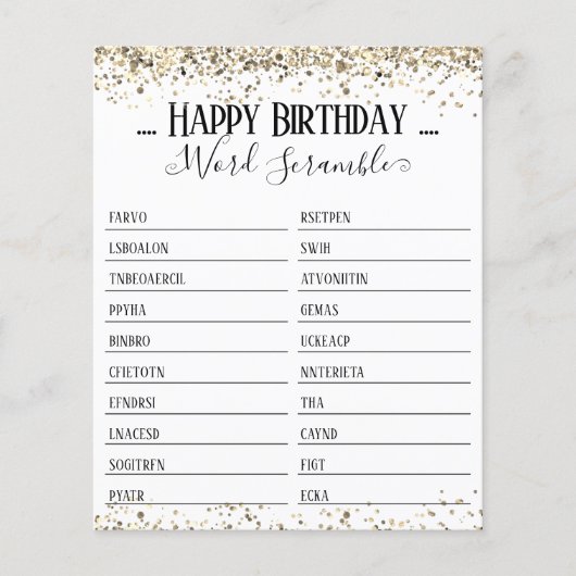 誕生日パーティワードスクランブルゲーム (正面)