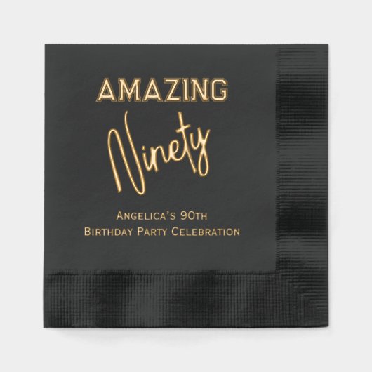 *誕生日パーティーあなたの年齢を埋める素晴らしい90 #6 箔ナプキン (正面)