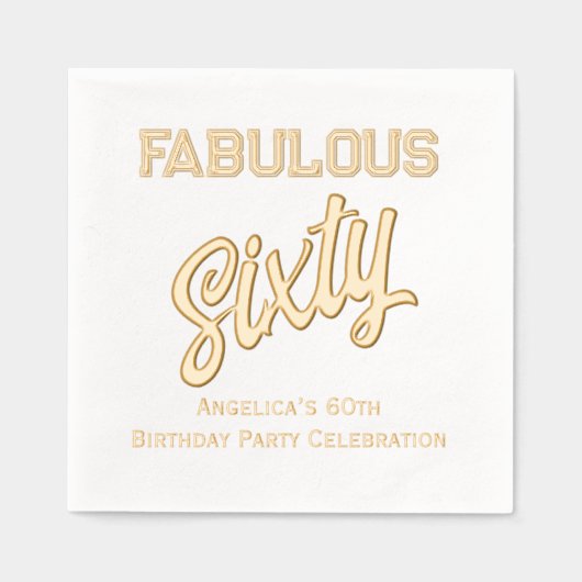 *誕生日パーティーあなたの年齢を満たす素晴らしい60 #4 箔ナプキン (正面)