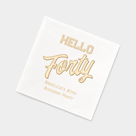 *誕生日パーティーあなたの年齢を記入Hello Foty #4 箔ナプキン (左)