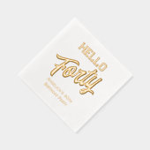 *誕生日パーティーあなたの年齢を記入Hello Foty #4 箔ナプキン (右)