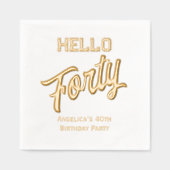 *誕生日パーティーあなたの年齢を記入Hello Foty #4 箔ナプキン (正面)