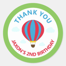 誕生日パーティーありがとうホットエアバロン ラウンドシール
