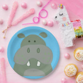 誕生日パーティーおもしろいヒッポ ペーパープレート (パーティー)