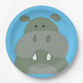 誕生日パーティーおもしろいヒッポ ペーパープレート (正面)