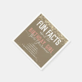 誕生日パーティーおもしろいファクト金ゴールドグリッターガーリーナプキン スタンダードカクテルナプキン (角)