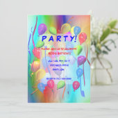 誕生日パーティーお祝いバルーン 招待状 (スタンド正面)