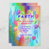 誕生日パーティーお祝いバルーン 招待状 (正面/裏面)