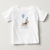 誕生日パーティーかわいいテリア犬カスタム年齢 ベビーTシャツ (正面)