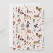 誕生日パーティーかわいい子犬の招待状 招待状 (裏面)