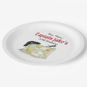 誕生日パーティーかわいい海賊パーソナライズされたたち ペーパープレート (アングル)