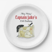誕生日パーティーかわいい海賊パーソナライズされたたち ペーパープレート (正面)