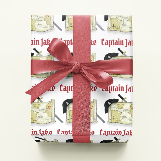 誕生日パーティーかわいい海賊パーソナライズされたたち ラッピングペーパー