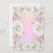 誕生日パーティーかわいらしフローラピンクホワイトローズ 招待状 (裏面)