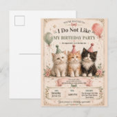 誕生日パーティーが嫌い インビテーションポストカード (正面/裏面)