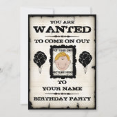 誕生日パーティーが指名手配招待状 招待状 (正面)