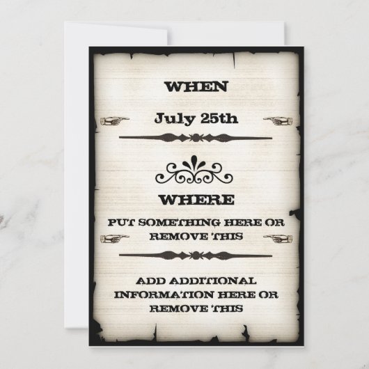 誕生日パーティーが指名手配招待状 招待状 (裏面)