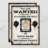 誕生日パーティーが指名手配招待状 招待状 (正面/裏面)
