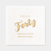 誕生日パーティーが満タンお年を迎える40 箔ナプキン (正面)