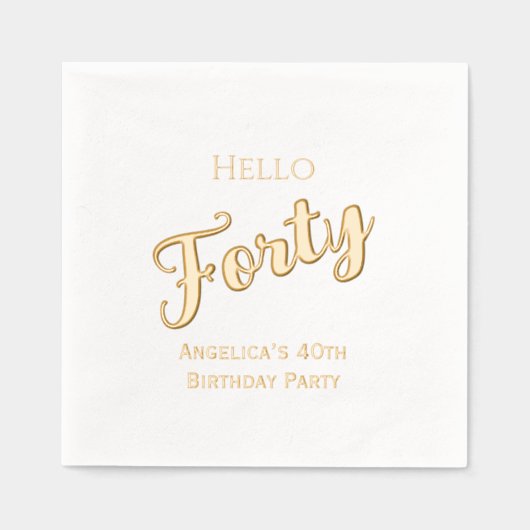 誕生日パーティーが満タンお年を迎える40 箔ナプキン (正面)