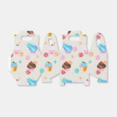 誕生日パーティーでかわいいカップケーキとキャンディパターン フェイバーボックス (折り畳みなし)