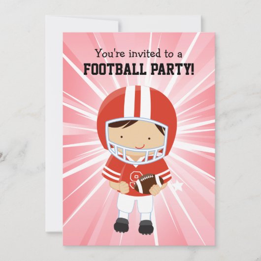 誕生日パーティーでのフ赤と白ットボーイ 招待状 (正面)